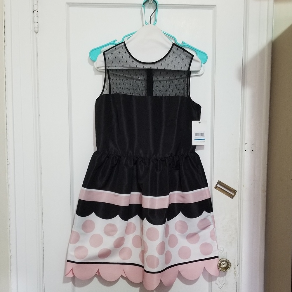 Red Valentino silk scalloped dress